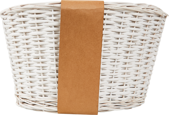 Корзина под елку белая ротанг D60см H28см