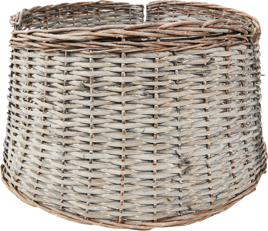 Корзина под елку серая ротанг D60см H28см