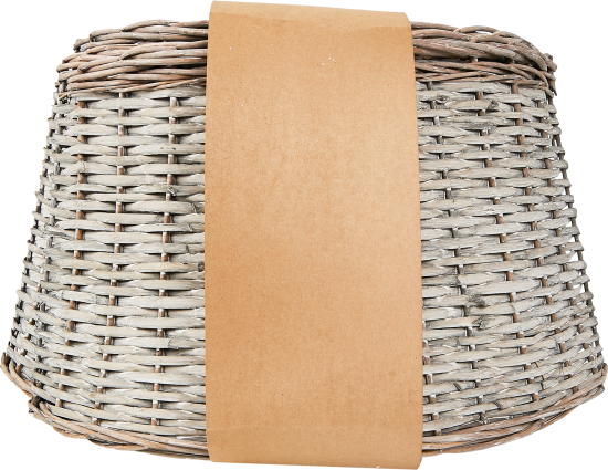 Корзина под елку серая ротанг D60см H28см