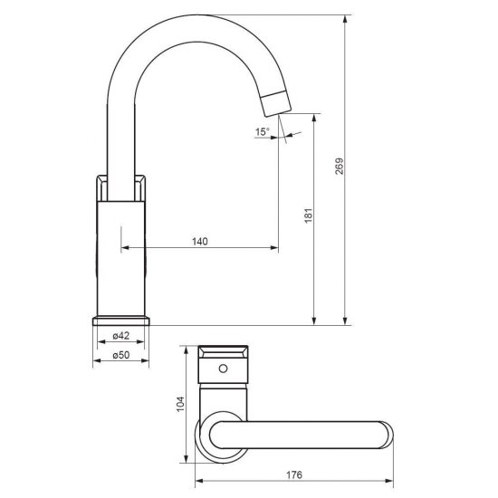 Смеситель для раковины Damixa Apollo черный однорычажный с поворотным изливом (470220300)