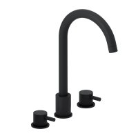 Смеситель для раковины встраиваемый Damixa Scandinavian Pure черный двухрычажный с поворотным изливом (360200300)