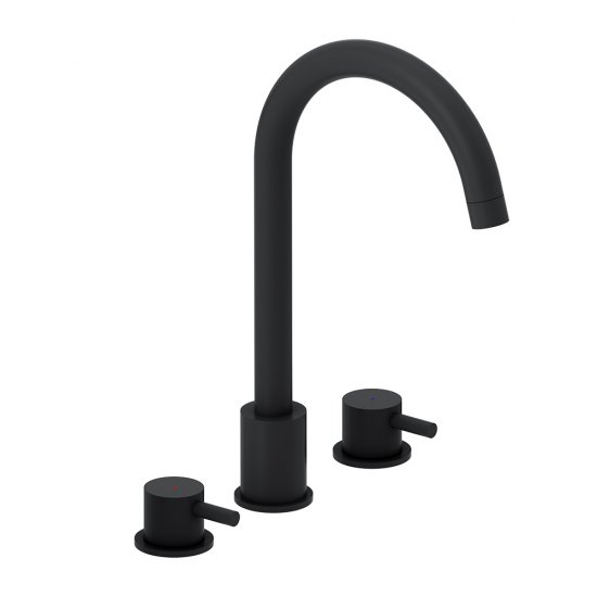 Смеситель для раковины встраиваемый Damixa Scandinavian Pure черный двухрычажный с поворотным изливом (360200300)