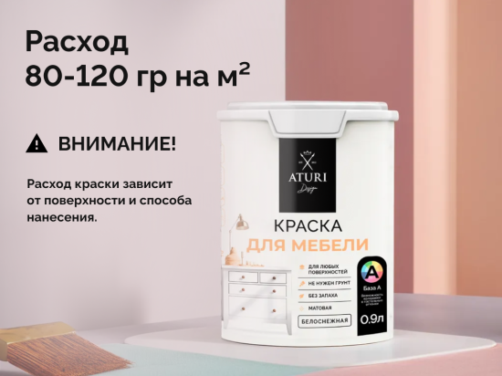 Краска для мебели Aturi Design цвет белоснежный база А 1.35 кг