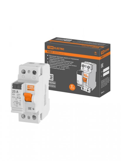 УЗО TDM Electric ВД-63 2Р 25 А 30 мА 4.5 кА AC