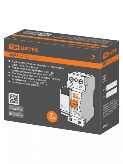 УЗО TDM Electric ВД-63 2Р 25 А 30 мА 4.5 кА AC