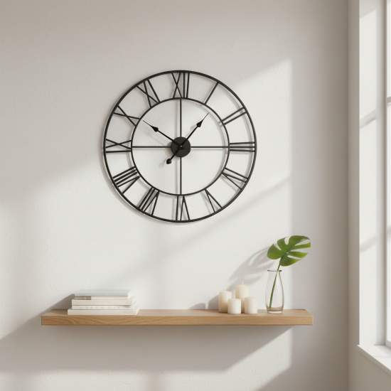 Часы настенные Dream River Rome круглые металл цвет черный бесшумные ø70 см