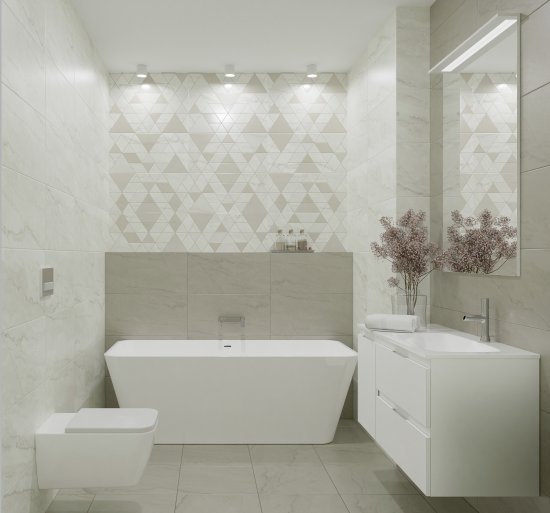 Декор настенный Azori Carlina 31.5x63 см сатинированный цвет серый