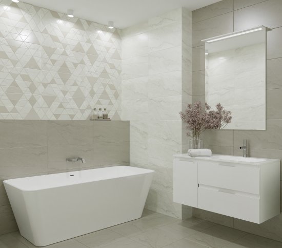 Декор настенный Azori Carlina 31.5x63 см сатинированный цвет серый