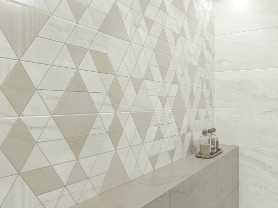 Декор настенный Azori Carlina 31.5x63 см сатинированный цвет серый