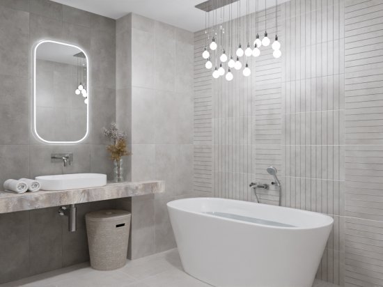 Декор настенный Azori Cemento 31.5x63 см матовый цвет серый