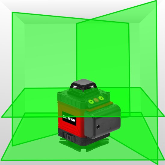 Нивелир лазерный Elitech 16Л-ЗЕЛ зеленый луч, 25 м