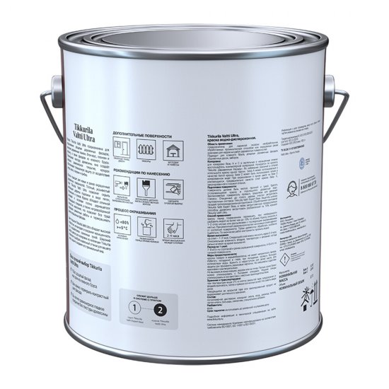 Краска фасадная по дереву Tikkurila/Tikkivala Valtti Ultra водно-дисперсионная база A белая 2,7 л