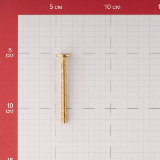 Винт мебельный латунированный M6х60 мм плоская головка HEX (4 шт.)