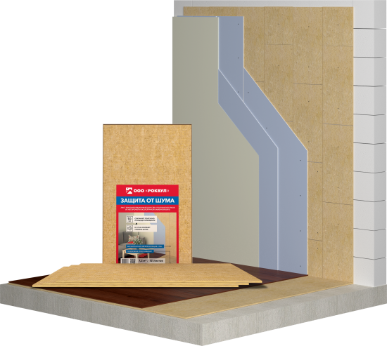 Лист звукоизоляционный Роквул 600x1000x10 мм 7.2 м² (упаковка 12 листов)