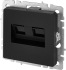 Компьютерная розетка двойная встраиваемая IEK Brite РК10-2-БрЧ RJ45 UTP cat 5e цвет черный