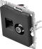 Розетка TV двойная встраиваемая IEK Brite РТВ/РК12-БрЧ RJ45 UTP cat 5e цвет черный