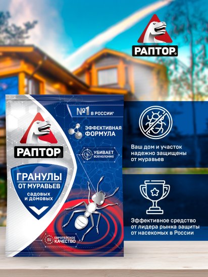 Средство от муравьев в гранулах «Раптор» 100г