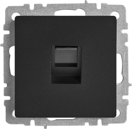 Компьютерная розетка встраиваемая IEK Brite РК10-БрЧ RJ45 UTP cat 5e цвет черный