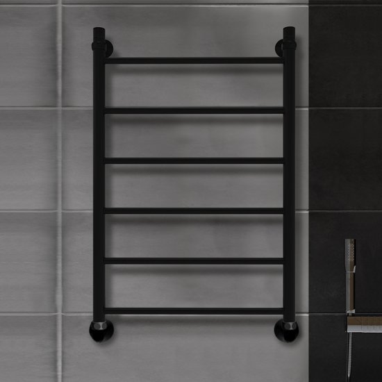 Полотенцесушитель водяной Indigo Line 800х500 мм лесенка черный муар