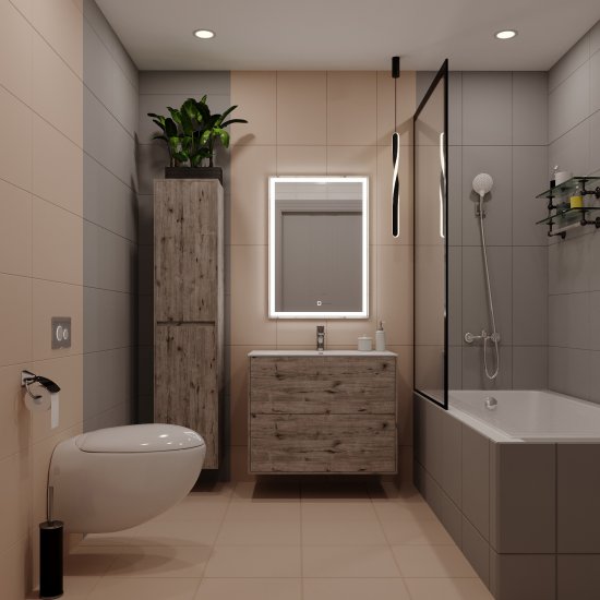 Плитка облицовочная Lavelly Monocromo Gray 600x300x9 мм (10 шт.=1,8 кв.м)