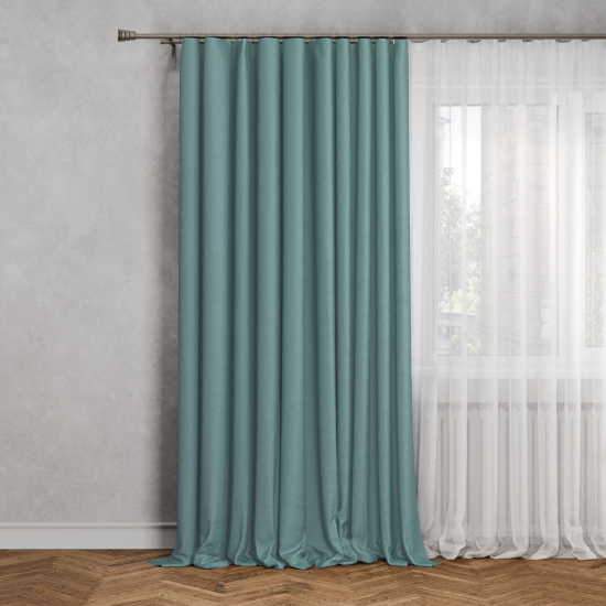 Штора на ленте Рим 200x310 см цвет бирюзовый Celadon 2