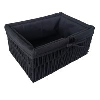 Корзина для хранения 34x24x15 см, 30x20x13 см полиэстер цвет черный 2 шт