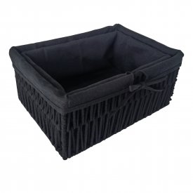 Корзина для хранения 34x24x15 см, 30x20x13 см полиэстер цвет черный 2 шт