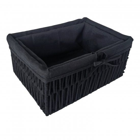 Корзина для хранения 34x24x15 см, 30x20x13 см полиэстер цвет черный 2 шт