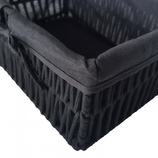 Корзина для хранения 34x24x15 см, 30x20x13 см полиэстер цвет черный 2 шт