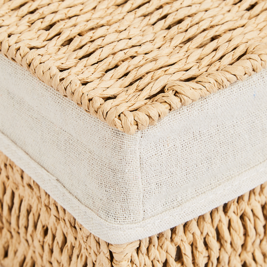 Корзина с крышкой для хранения 24x10.5x14 см бумага цвет бежевый 3 шт