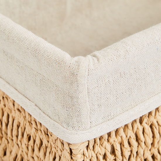 Корзина с крышкой для хранения 24x10.5x14 см бумага цвет бежевый 3 шт