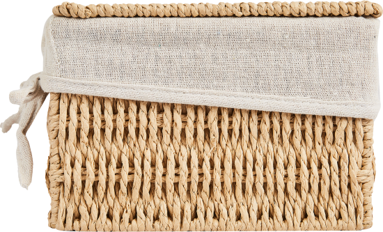 Корзина с крышкой для хранения 24x10.5x14 см бумага цвет бежевый 3 шт