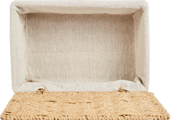 Корзина с крышкой для хранения 24x10.5x14 см бумага цвет бежевый 3 шт