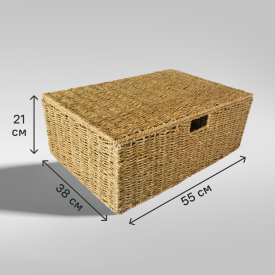 Корзина с крышкой для хранения 55x21x38 см водоросли цвет натуральный