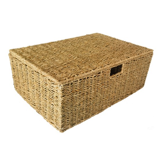 Корзина с крышкой для хранения 55x21x38 см водоросли цвет натуральный