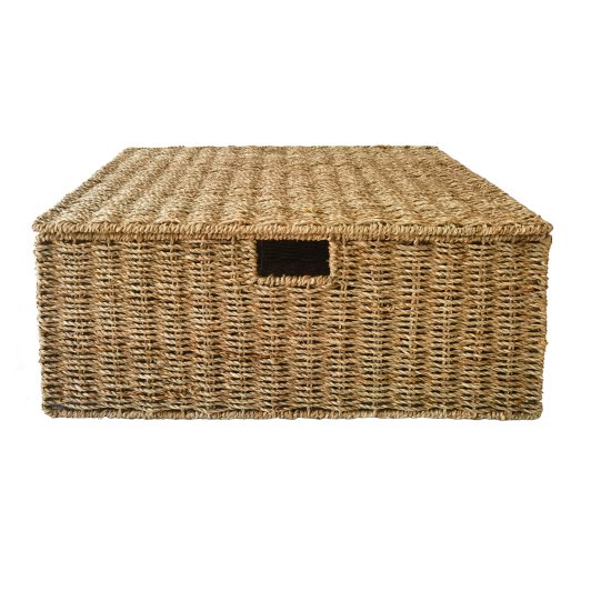 Корзина с крышкой для хранения 55x21x38 см водоросли цвет натуральный