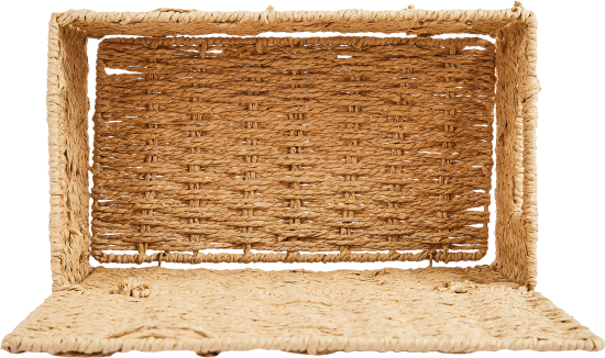 Корзина с крышкой для хранения 30x15x18 см бумага цвет бежевый