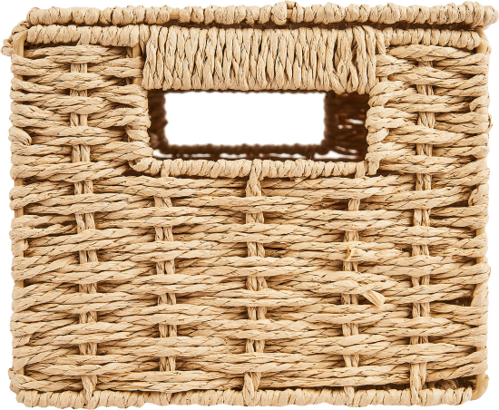 Корзина с крышкой для хранения 30x15x18 см бумага цвет бежевый