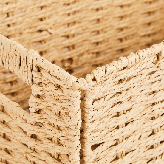 Корзина с крышкой для хранения 30x15x18 см бумага цвет бежевый