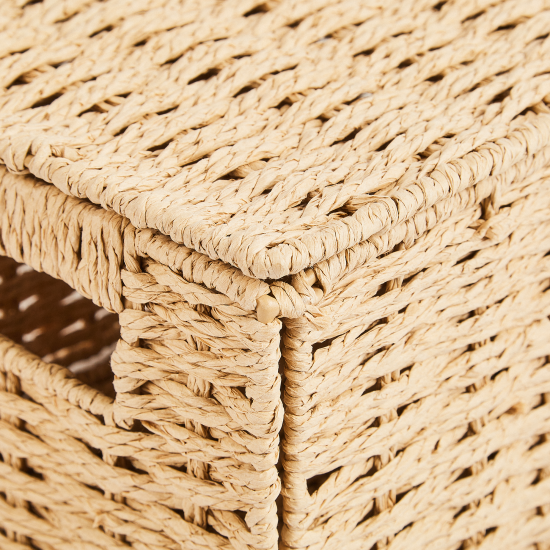 Корзина с крышкой для хранения 30x15x18 см бумага цвет бежевый