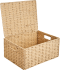 Корзина с крышкой для хранения 38x18x28 см бумага цвет бежевый