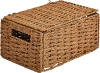 Корзина с крышкой для хранения 30x15x18 см бумага цвет коричневый