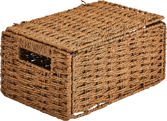 Корзина с крышкой для хранения 30x15x18 см бумага цвет коричневый
