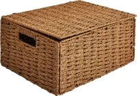 Корзина с крышкой для хранения 38x18x28 см бумага цвет коричневый
