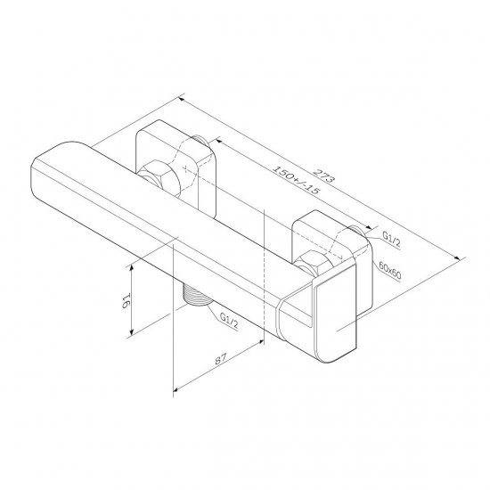 Смеситель для душа AM.PM Flash F9H20122 однорычажный цвет черный матовый