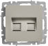 Компьютерная розетка двойная встраиваемая IEK Brite РК10-2-БрС RJ45 UTP cat 5e цвет сталь