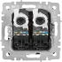 Компьютерная розетка двойная встраиваемая IEK Brite РК10-2-БрС RJ45 UTP cat 5e цвет сталь