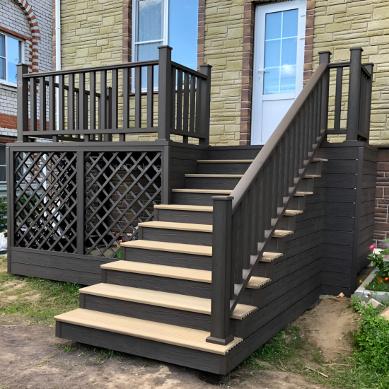 Заглушка для перил торцевая прямоугольная алюминий 40x45x90 мм венге