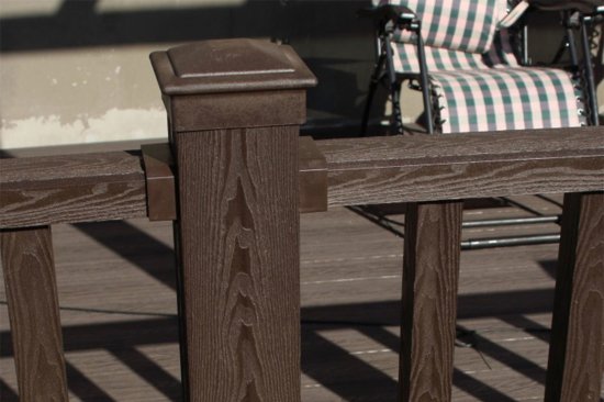 Перила прямоугольные ДПК 45x92x3000 мм венге