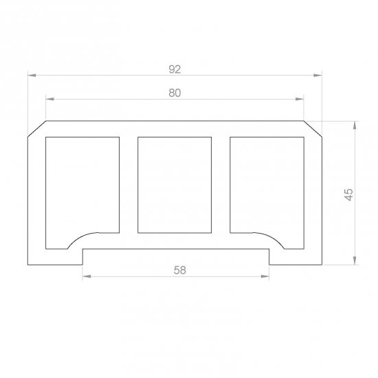 Перила прямоугольные ДПК 45x92x3000 мм венге